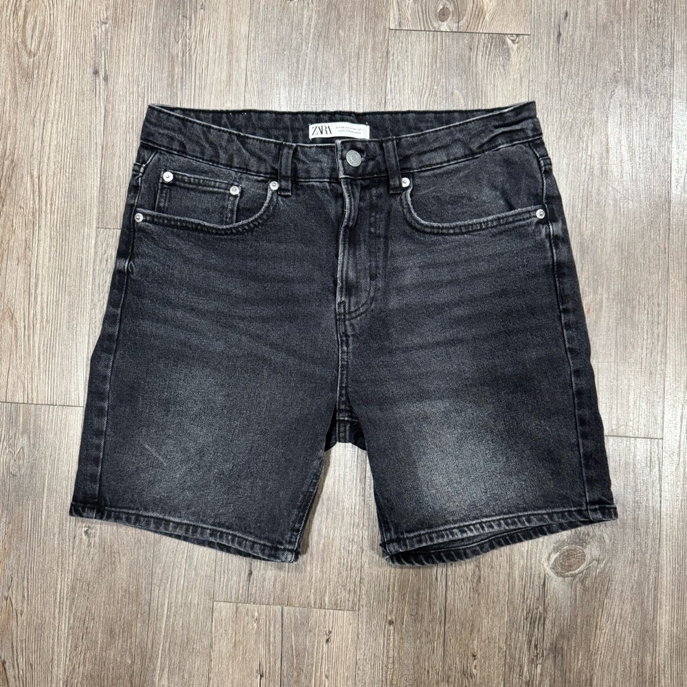 Zara Black Denim Shorts Sz 31